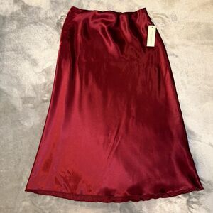 Tash + Sophie Burgundy Midi Skirt